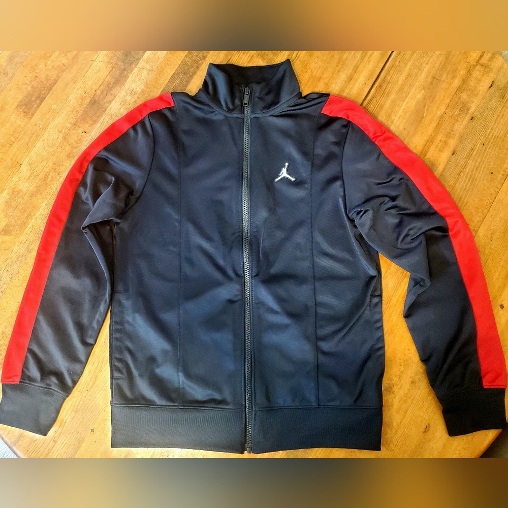 Jordan Boys' Essentials "Black/Red" Tricot Jacket